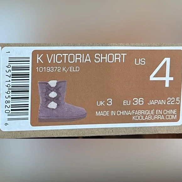 kookaburra by Ugg Victoria Short Grape Size 4 New - Picture 7 of 7